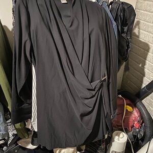 Chico's Black Draped Wrap Blouse